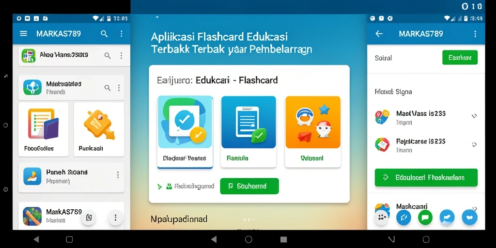 Antarmuka aplikasi MARKAS789 yang menarik dan fungsional untuk flashcard.
