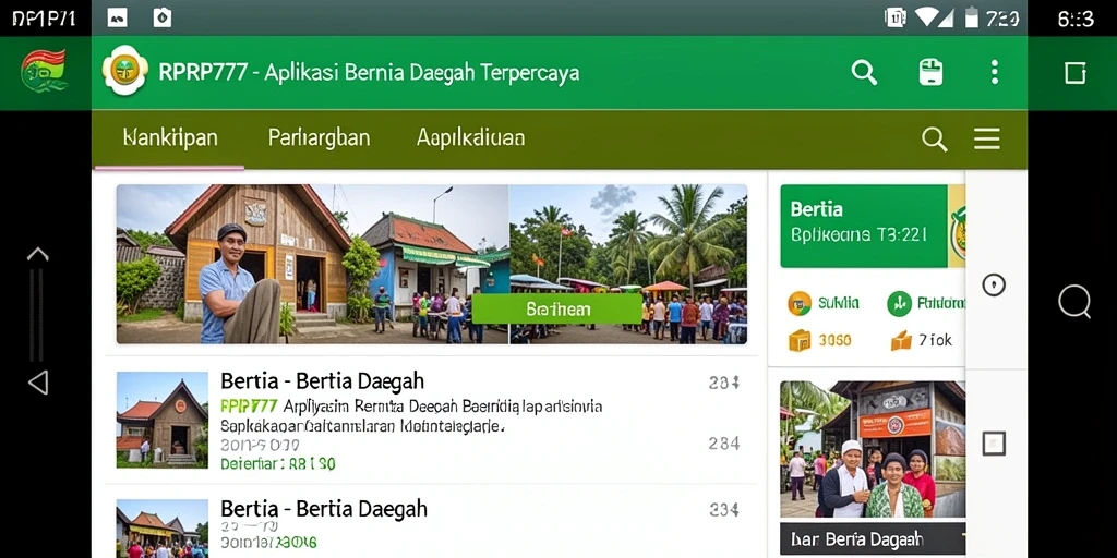 Tampilan antarmuka RPRP777 yang sederhana dan informatif.