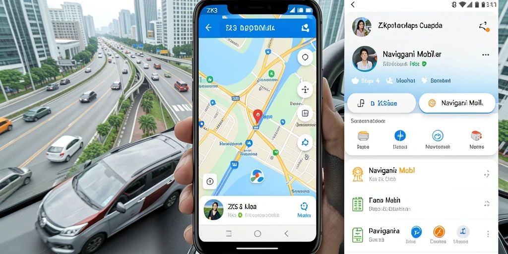 Antarmuka ZK3 yang informatif dan mudah dipahami untuk navigasi mobil.
